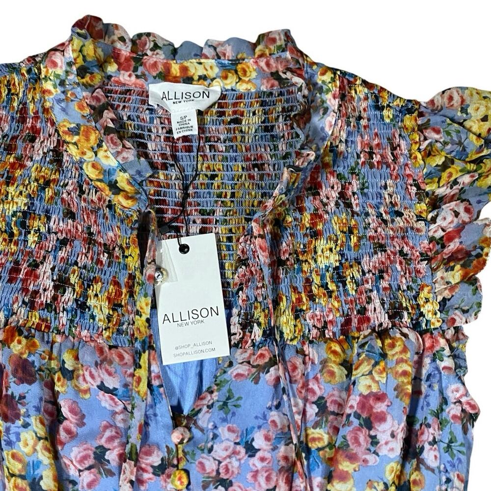 Allison New York Ruffle Tiered Floral Maxi Dress NWT - S - Picture 4 of 5